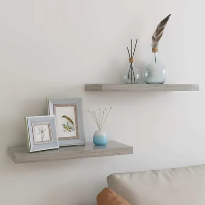 Immagine prodotto di Maison Exclusive - Scaffali sospesi, 2 pezzi, grigio cemento, 60x23,5x3,8 cm, MDF