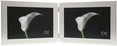 Image de Cadre double Deknudt Samana pour 2 photos 10 x 15 cm, argent mat