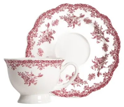 Produktbild von HOMLA Tasse mit Untertasse LOURRY, rot, 0,08 l