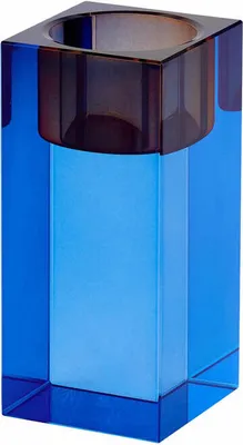 Produktbild von Gift Company Teelichthalter Sari M, Windlicht, Dekolicht, Kristallglas, Blau, Orange, 10.3 cm, 1096904011