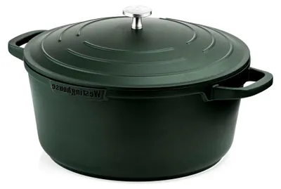 Produktbild von Großer Kochtopf, 28 cm für Induktion und alle Herdarten, mit Griff und Deckel, beschichtet, ofenfest und spülmaschinenfest, grün