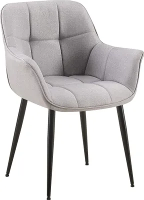 Produktbild von Esszimmerstuhl GUNIM - Stoff Grau 65x58x85 cm | Essstühle Esszimmerstühle Küchenstühle Wohnzimmerstühle