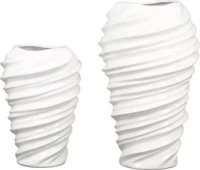 Produktbild von GILDE Vase, "Twist", Porzellan, weiß, , H. 27 cm, D. 17 cm 56353