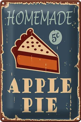 Produktbild von Blechschild Kuchen 20x30cm Homemade Apple Pie (Apfelkuchen)
