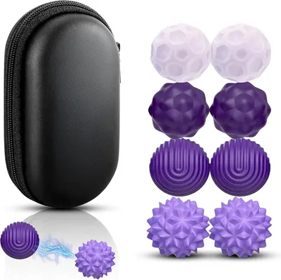 Obrázok produktu pre Magnetické fidget loptičky, 8 kusov, silikónový kryt, fialová, antistresová hračka