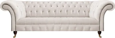 Produktbild von Weiß Sofa Dreisitze Couch Polstermöbel Einrichtung Wohnzimmer Chesterfield