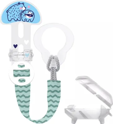 Image de Attache-sucette MAM Clip it! avec housse - Ours
