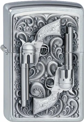 Produktbild von Zippo Benzin-Feuerzeug Revolver, chrom gebürstet, unbefüllt
