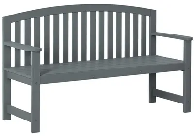 Produktbild von Polyrattan Gartenbank 2-Sitzer Holz wetterfest Sitzbank 240 kg Grau Holz
