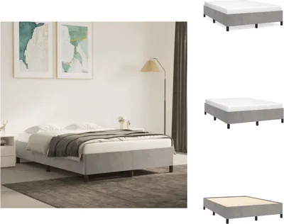 Immagine prodotto di vidaXL Struttura letto grigio chiaro 140x200 cm in velluto - Letti e strutture letto
