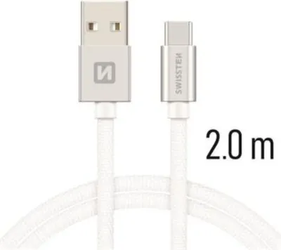 Image de Swissten 71521303 Câble USB 3.2 Gen 1 (3.1 Gen 1) 2 m USB A USB C Argent