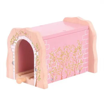 Immagine prodotto di Bigjigs Rail Treni in legno - Galleria ferroviaria in pietra, rosa