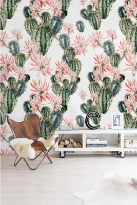 Produktbild von Coloray Fototapete 152x104 cm An Einer Wand Latex Latextapete -  Opuntia Cactus Blüte Blumenblumen