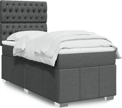 Produktbild von Boxspringbett mit Matratze Dunkelgrau 100x200 cm Stoff 3293887