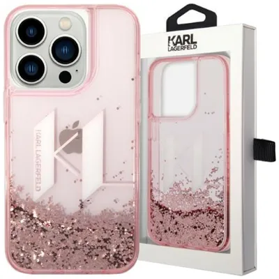 Produktbild von Karl Lagerfeld Liquid Glitter Big Logo Case - iPhone 14 Pro Case (Pink)