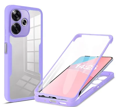 Produktbild von 360 Grad Rundum Schutz Handyhülle für Xiaomi Redmi 13 Full Cover Vollschutz Case Farbe: Violett