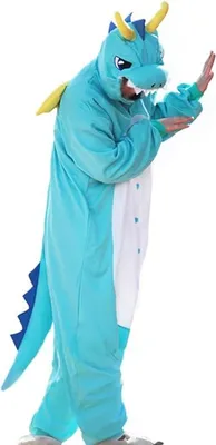 Obrázek produktu pro Pánské pyžamo Kigurumi Cosplay Dragon Modrá velikost M 158-168 cm