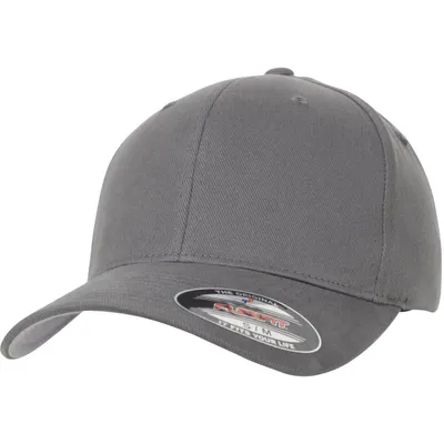 Image de FLEXFIT 6377 | Casquette Flexfit Brushed Twill, visière argentée - Couleur : Grey - Taille : S/M