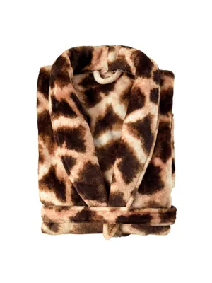 Productafbeelding van Zohome Badjas Giraffe - Kamerjas voor Dames en Heren - Maat L - Ochtendjas - Geschikt voor de Sauna - Bruin