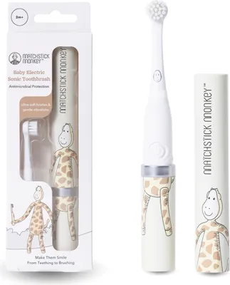 Produktbild von Matchstick Monkey Baby Elektrische Schallzahnbürste - ultraweiche Borsten - 3-36 Mon. : Gigi Giraffe Farbe: Gigi Giraffe