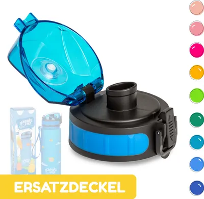 Produktbild von Schmatzfatz Trinkflasche Ersatzdeckel, Sport-Trinkflasche Deckel, Auslaufsicherer Deckel Ersatz für Trinkflasche, BPA-Freier Trinkflaschen Deckel, Schmatzfatz Ersatzteile, Verschluss in Blau