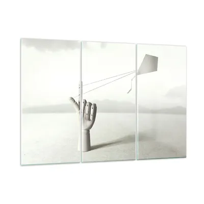 Produktbild von Bilder auf glas - 3 Teile - Modern Hand Drachen - 105x70cm - Glasbilder - Wandbilder - Bilder - zum Aufhängen bereit - Wanddekoration aus Glas - Glas Bilder - Wandbild auf Glas - GCE105x70-4697