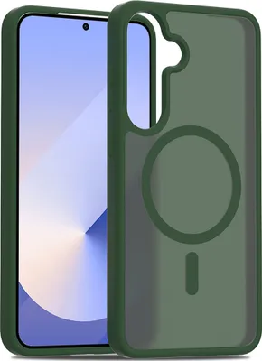 Immagine prodotto di Custodia magnetica per Samsung Galaxy S25+ / S24+, compatibile MagSafe, retro trasparente opaco, resistente agli urti Verde