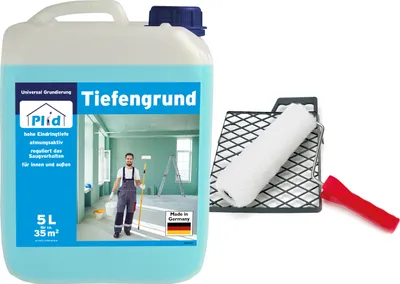 Produktbild von Plid Tiefengrund 5l +Anstreichset / Tapetengrundierung Grundierung Putzgrund