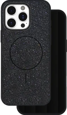 Productafbeelding van Glitter-dunne telefoonhoesje met magnetische ring voor draadloze opladers, bumper, compatibel met iPhone 17 Pro Max, zwart