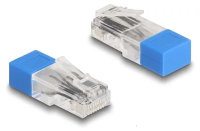 Produktbild von Delock RJ45 Stecker mit Abschlusswiderstand 120 Ohm blau