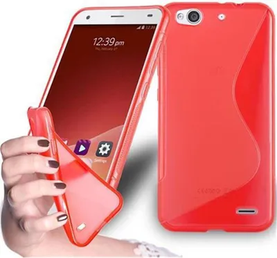 Produktbild von Cadorabo Schutzhülle für ZTE Blade S6 LUX Hülle in Rot Handyhülle Case TPU Silikon Etui