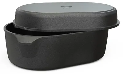 Produktbild von Hoffmann Bräter 2in1 oval 40x27 cm Aluguss Antihaft Grilldeckel Induktion