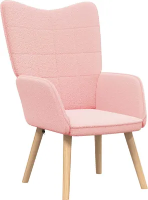 Image de vidaXL Fauteuil rose 62 x 67 x 95,5 cm Tissu sherpa