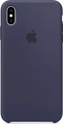 The back of a blue iPhone case with the Apple logo.