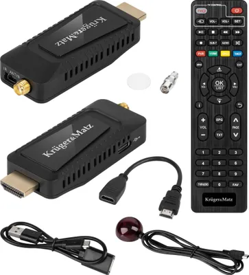 Zdjęcie produktu dla Mini tuner Kruger&Matz KM9998 DVB-T2 HEVC H.265 z wyjściem HDMI