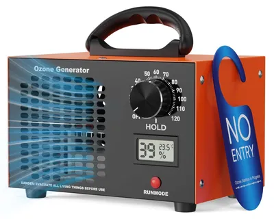 Zdjęcie produktu dla Generator ozonu 160 mg/g, urządzenie 2-w-1: oczyszczacz powietrza i generator ozonu, z wskaźnikiem temperatury i wilgotności, timer 120 minut. Ozonator przemysłowy O3 do samochodów