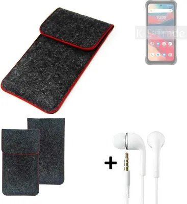 Produktbild von K-S-Trade Handy Schutz Hülle kompatibel mit UMIDIGI Bison GT2 Schutzhülle Handyhülle Filztasche Pouch Tasche Case Sleeve Filzhülle dunkelgrau