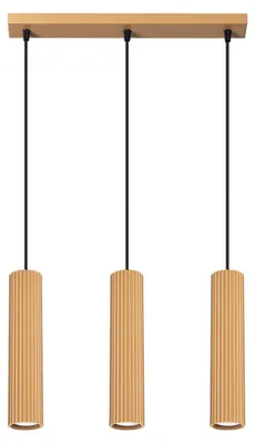 Immagine prodotto di Lampada a sospensione KARBON 3L oro 3xGU10 10W alluminio 98x6.5x45cm Sollux Lighting