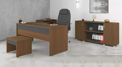 Image de Table Bureau Bureau en bois Meubles de bureau Armoires 3pcs