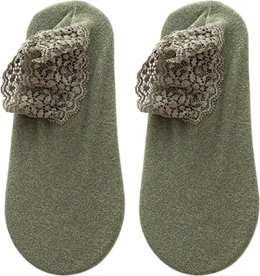 Produktbild von Damen Winter-Knöchelsocken, Thermosocken mit Spitzenbündchen, warme Socken mit rutschfester Sohle für den Alltag und für Verabredungen in der Stadt