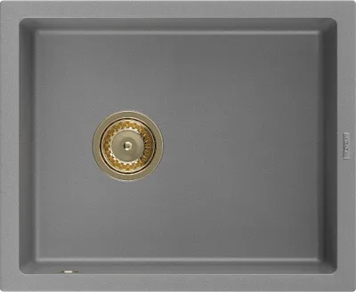 Produktbild von Mexen Pedro 1-Becken-Granit-Spüle 560 x 460 mm, Grau, Siphon Gold - 6508561000-71-G