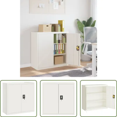 Immagine prodotto di The Living Store Armadio per archiviazione bianco 90x40x90 cm in acciaio
