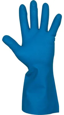 Produktbild von Haushaltshandschuhe Nitril, Blau, Gr. 9 | Packung (12 Stück)