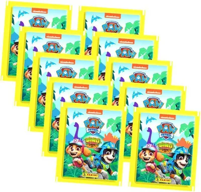 Produktbild von Panini Paw Patrol Sticker - Dino Rescue - 10 Booster - Paw Patrol Sammelsticker