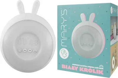 Obrázok produktu pre RGB LED nočné svetlo budík biely králik