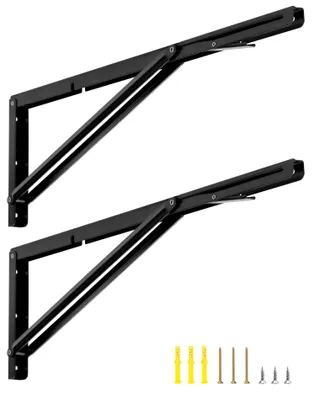 Productafbeelding van 2 stuks 600 mm zware klapbeugel - Ruimtebesparend voor een doe-het-zelf werkbank