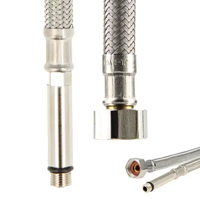 Produktbild von tecuro Sanitärarmaturen Anschlussschlauch M10x1 lang - 3/8 ÜWM x 340 mm - KTW-A- DVGW