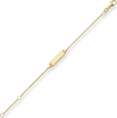 0-9mm-Id-Armband-Veneziakette-Schildband-aus-750-Gelbgold-14cm