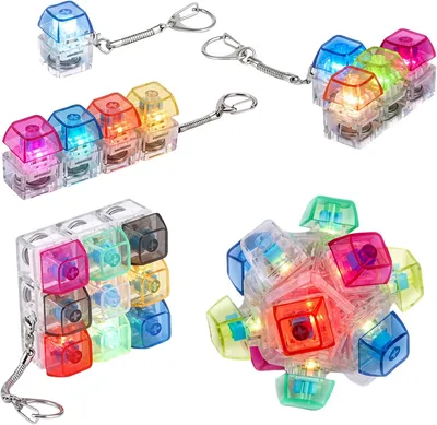 Productafbeelding van Fidget-toetsenbordspeelgoed met ledlicht - Set van 5 - Toetsenbord - Fidget-speelgoed - Clicker - Sleutelband