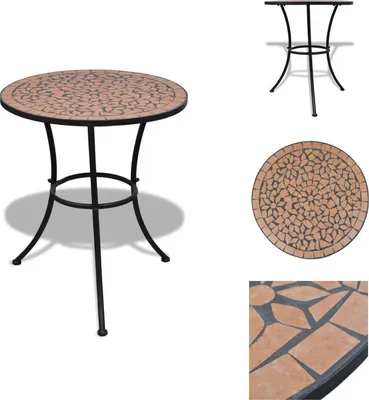 Zdjęcie produktu dla vidaXL Stolik bistro terakota czerwona mozaika 60 cm - Stoły ogrodowe